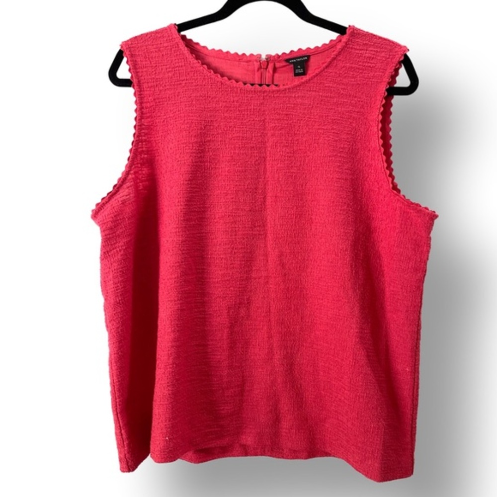 Ann Taylor Coral Textured sleeveless Shell Blouse XL